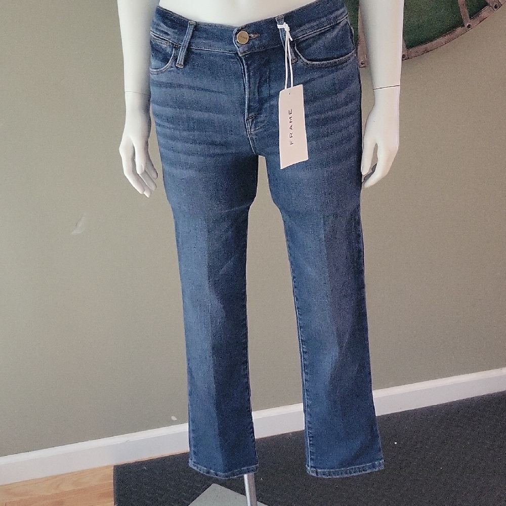Frame Le High Straight High Rise Ankle Jean In Best - Picture 2 of 16